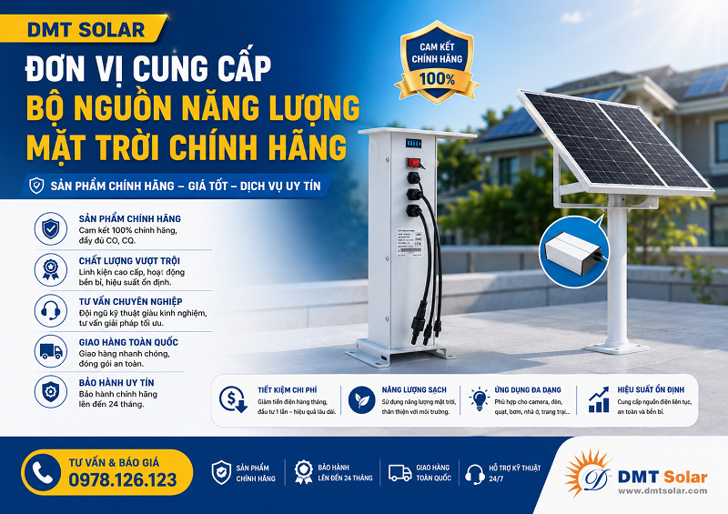 DMT Solar cung cấp bộ nguồn thiết bị năng lượng mặt trời ch&iacute;nh h&atilde;ng