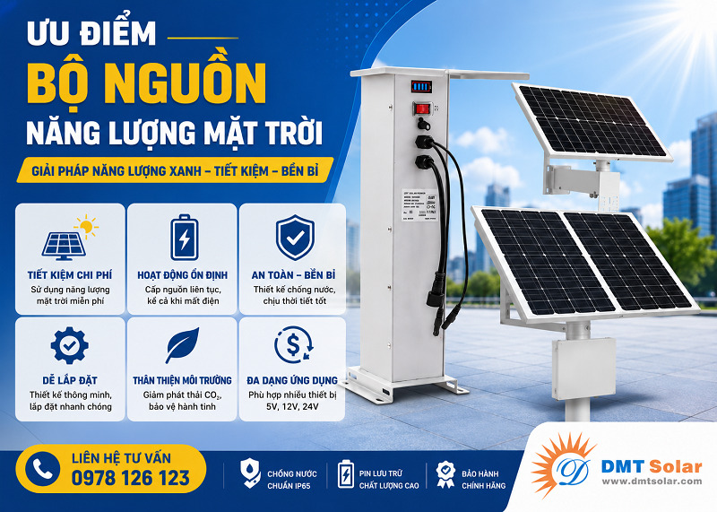 Ưu điểm khi sử dụng bộ nguồn năng lượng mặt trời