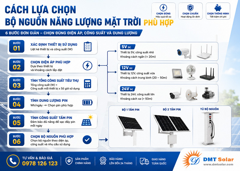 C&aacute;ch lựa chọn bộ nguồn năng lượng mặt trời ph&ugrave; hợp