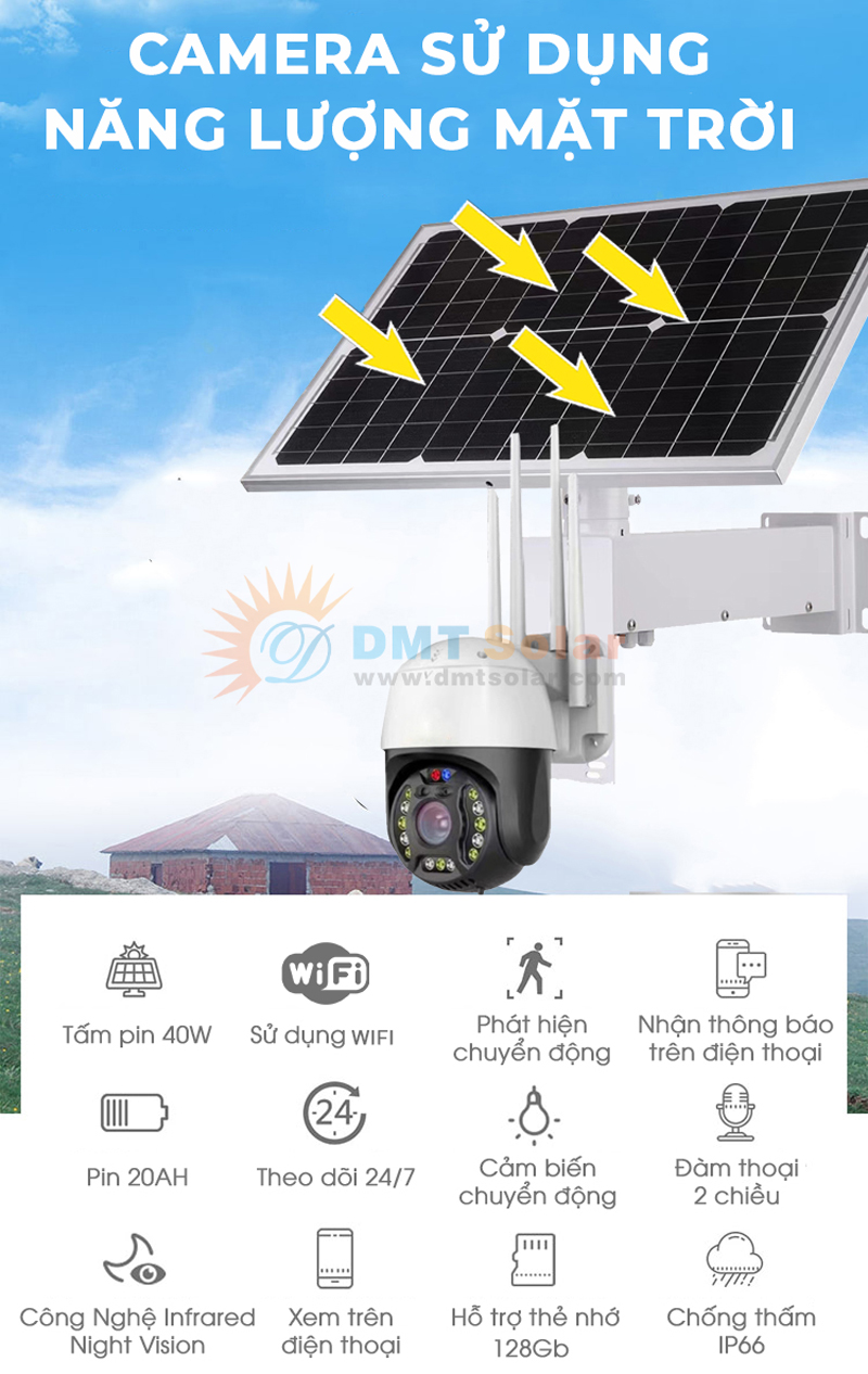 Camera năng lượng mặt trời wifi