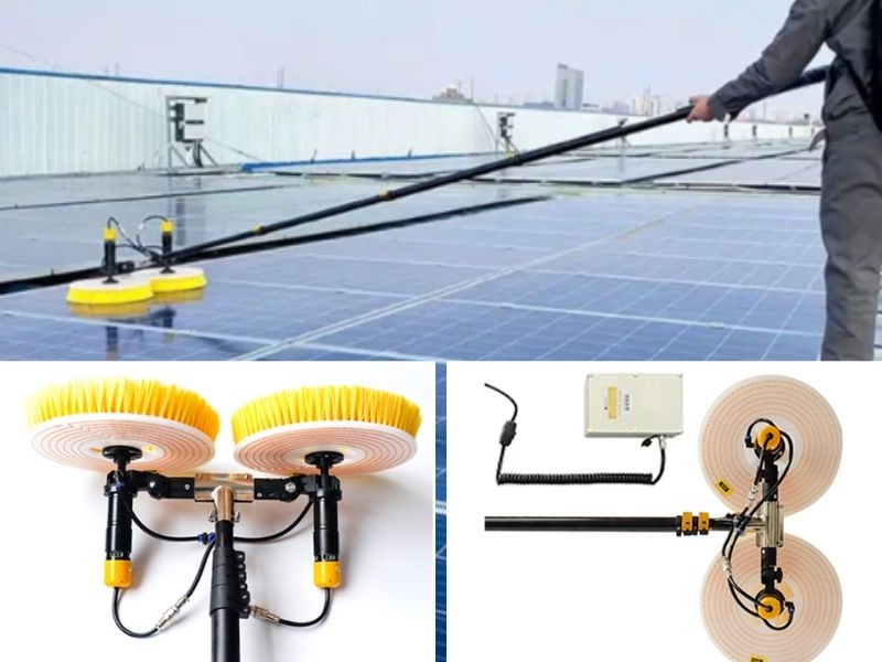 Sử dụng công cụ vệ sinh tấm pin năng lượng mặt trời