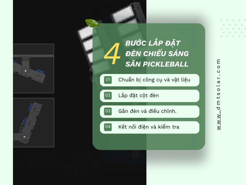 Hướng dẫn lắp đặt đèn chiếu sáng sân Pickleball đúng cách