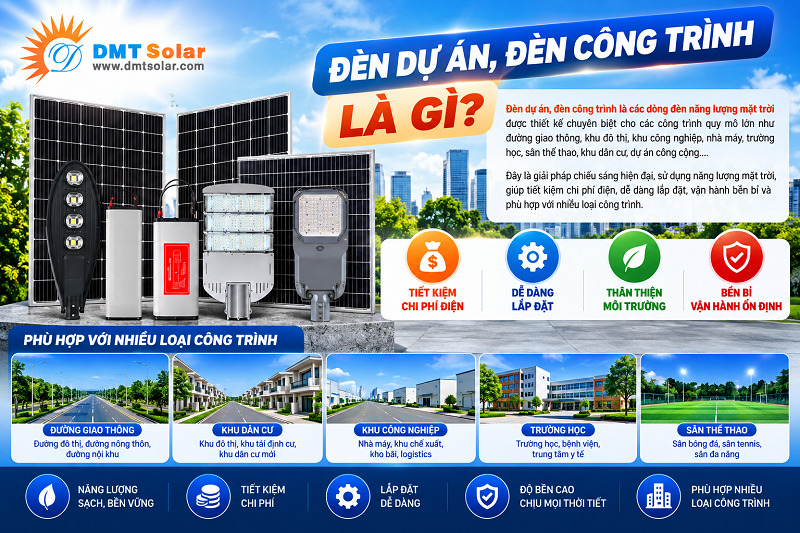 Đ&egrave;n dự &aacute;n, c&ocirc;ng tr&igrave;nh năng lượng mặt trời l&agrave; những mẫu đ&egrave;n được thiết kế cho c&aacute;c c&ocirc;ng tr&igrave;nh ngo&agrave;i trời 