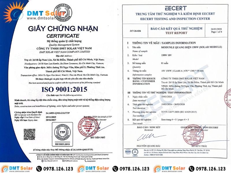 DMT Solar hỗ trợ hồ sơ kỹ thuật đầy đủ
