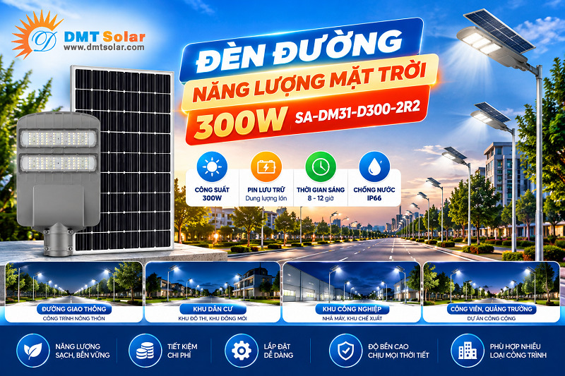 Đ&egrave;n đường NLMT 300W SA-DM31-D300-2R2 cho c&ocirc;ng tr&igrave;nh