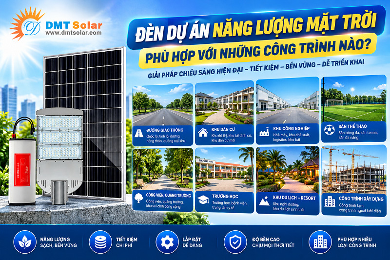 C&aacute;c c&ocirc;ng tr&igrave;nh ph&ugrave; hợp với đ&egrave;n dự &aacute;n năng lượng mặt trời 