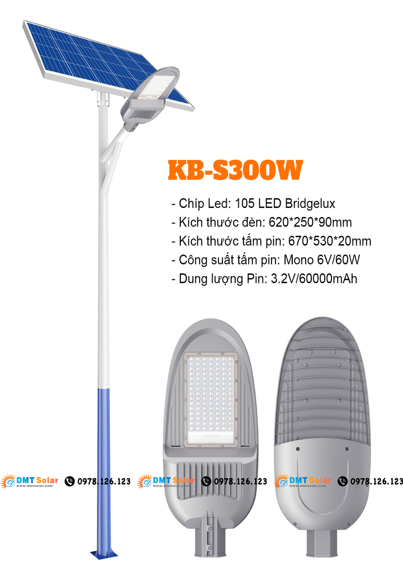 Đèn đường năng lượng mặt trời kabalight KB-S300W