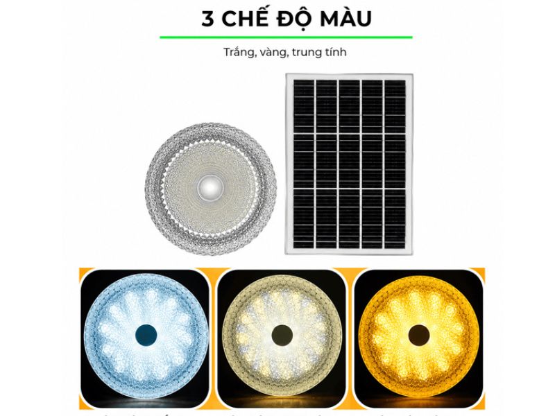 Đ&egrave;n ốp trần kim cương 3 m&agrave;u &aacute;nh s&aacute;ng OT-800KC 3 m&agrave;u &aacute;nh s&aacute;ng