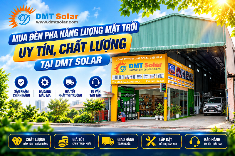 DMT Solar l&agrave; nơi b&aacute;n đ&egrave;n năng lượng mặt trời chất lượng v&agrave; uy t&iacute;n h&agrave;ng đầu tại TP.HCM