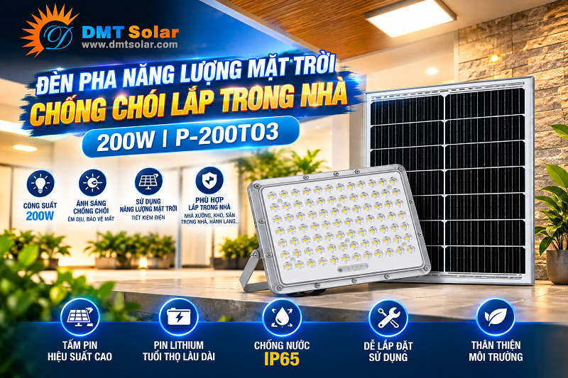 Đ&egrave;n pha năng lượng mặt trời chống ch&oacute;i P-200TO3