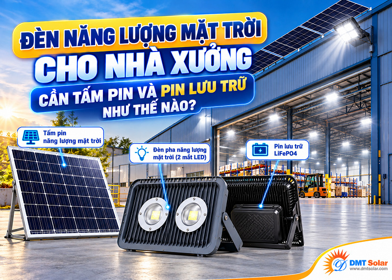 Pin lưu trữ của đ&egrave;n năng lượng mặt trời nh&agrave; xưởng phải sử dụng d&ograve;ng Pin Lithium LiFePO4