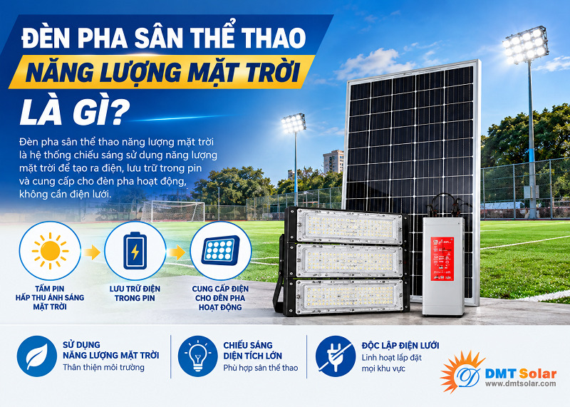 Đ&egrave;n pha s&acirc;n thể thao được biết đến l&agrave; một hệ thống chiếu s&aacute;ng chuy&ecirc;n dụng c&oacute; c&ocirc;ng suất v&agrave; cường độ quang th&ocirc;ng cao