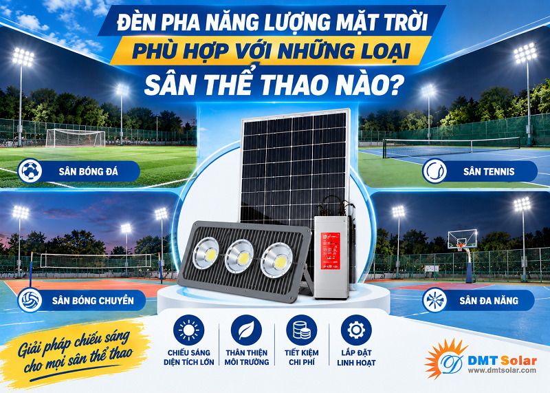 Đ&egrave;n pha NLMT ph&ugrave; hợp với nhiều s&acirc;n thể thao hiện nay