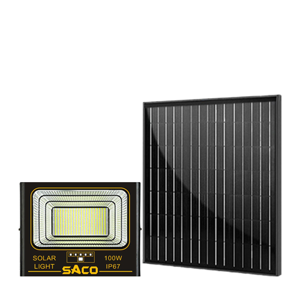 Đèn pha năng lượng mặt trời 100W - Saco [Pin Mono]