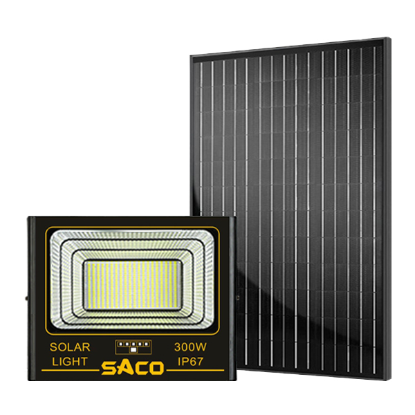 Đèn chiếu pha năng lượng mặt trời 300W - Saco [Pin Mono cao cấp]