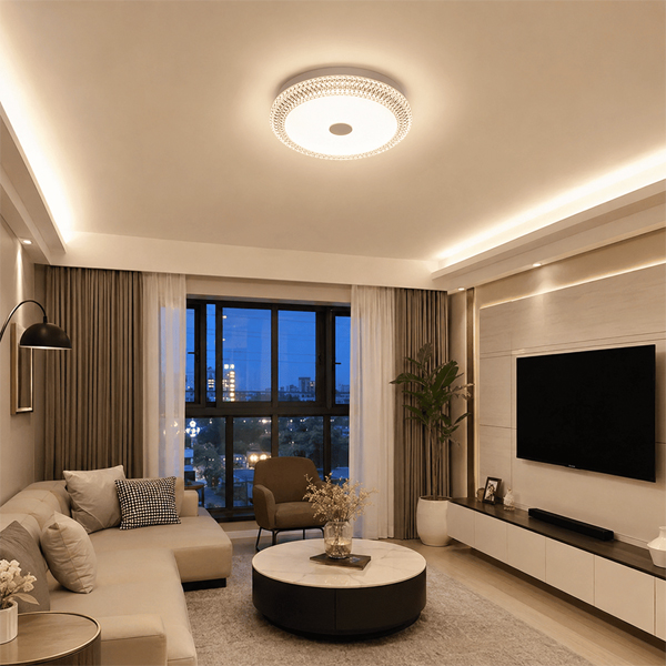Đèn ốp trần kim cương 3 màu sáng lắp đặt trong nhà