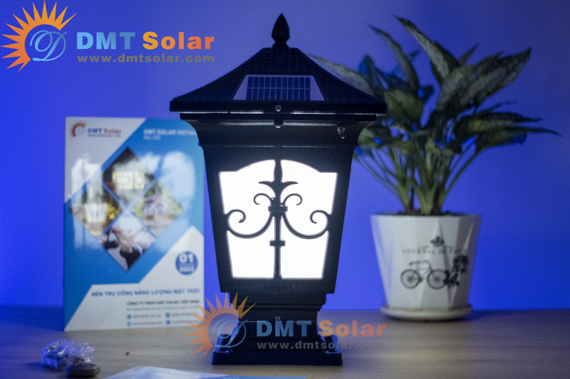Đèn trụ cổng năng lượng mặt trời đen DMT-TC01S-D1