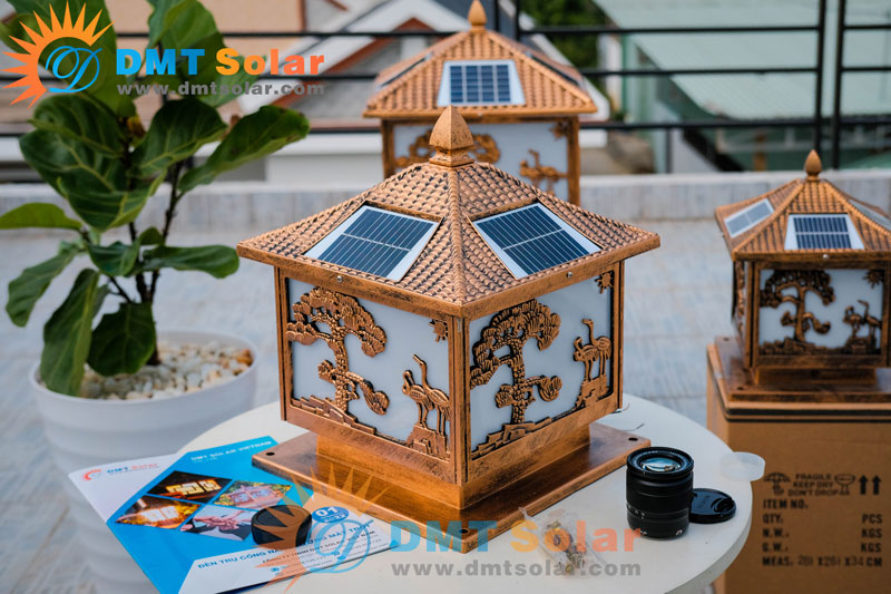 đèn trụ cổng trang trí sân vườn năng lượng mặt trời, đèn trang trí năng lượng mặt trời