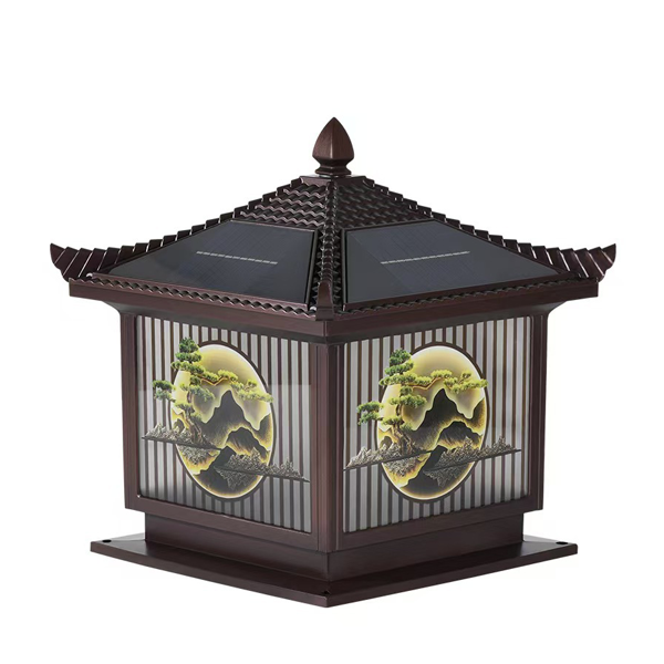 Đèn trụ cổng năng lượng mặt trời mặt kính chống ố vàng SA-TC22M-1N