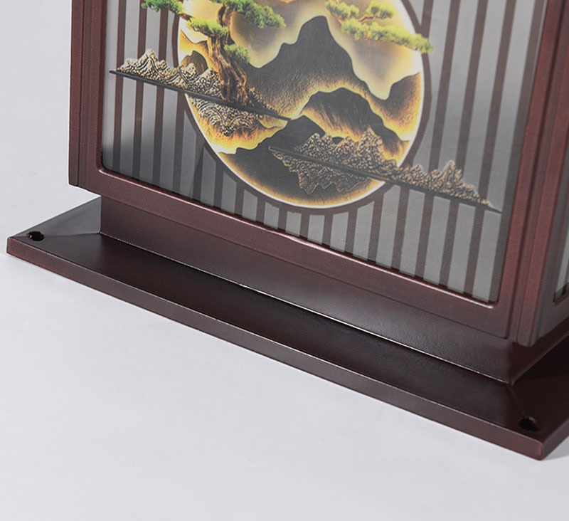 Đế Đ&egrave;n trụ cổng năng lượng mặt trời mặt k&iacute;nh chống ố v&agrave;ng SA-TC22M-1N