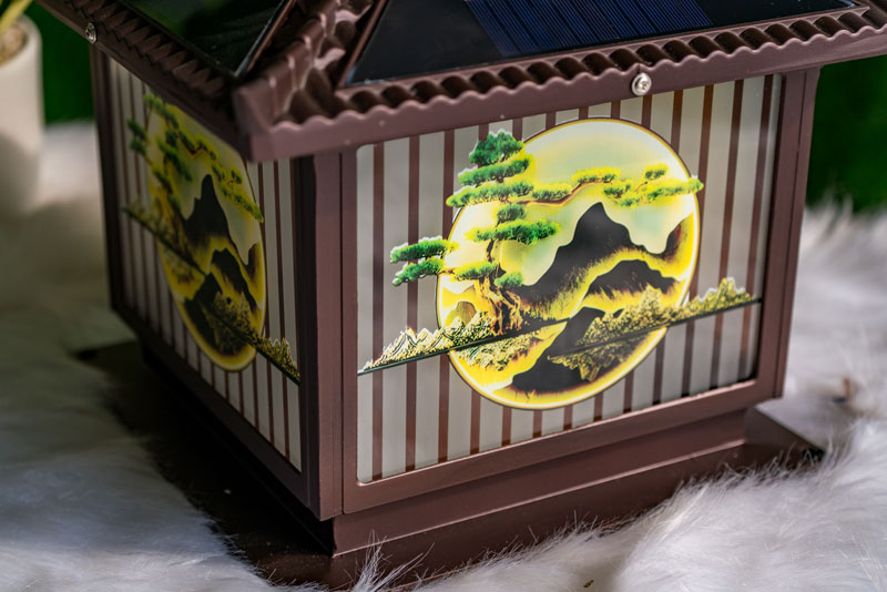 Đ&egrave;n trụ cổng năng lượng mặt trời kinh chống ố v&agrave;ng SA-TC22M-1N