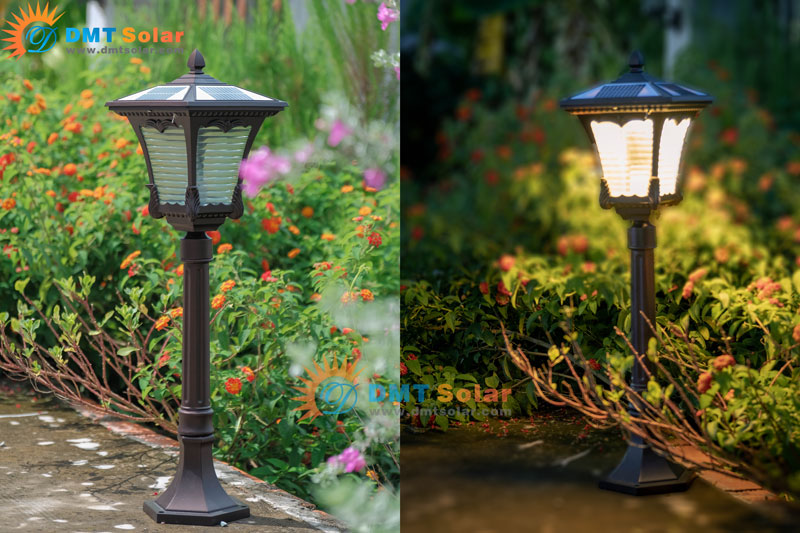 đèn trụ sân vườn năng lượng mặt trời