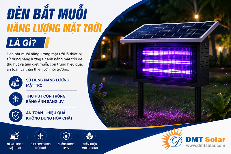 Điểm nổi bật của đ&egrave;n bắt muỗi c&ocirc;n tr&ugrave;ng năng lượng mặt trời l&agrave; khả năng tận dụng nguồn năng lượng t&aacute;i tạo để vận h&agrave;nh ổn định ở mọi kh&ocirc;ng gian