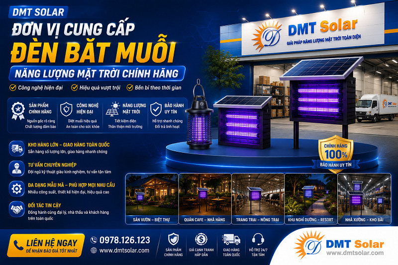  DMT Solar cung cấp đ&egrave;n bắt muỗi c&ocirc;n tr&ugrave;ng năng lượng mặt trời chất lượng cao