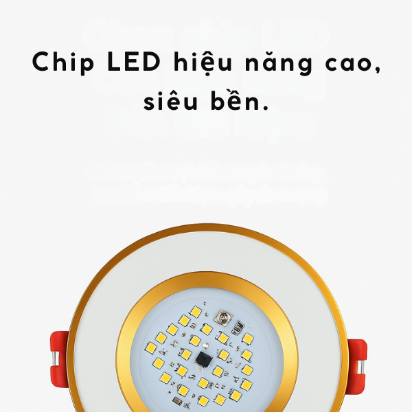 Đèn âm trần Downlight viền Vàng [AT-SA-AT32]