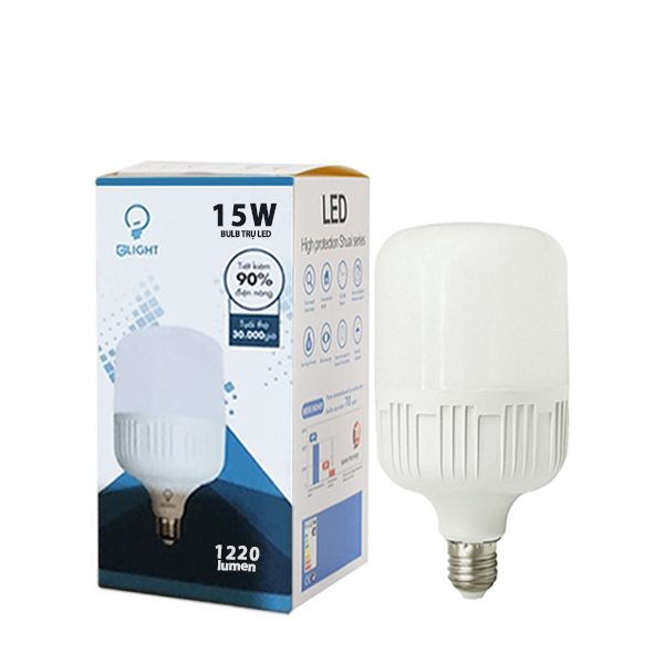 Bóng đèn LED bulb trụ vỏ nhựa sọc giá rẻ 15W
