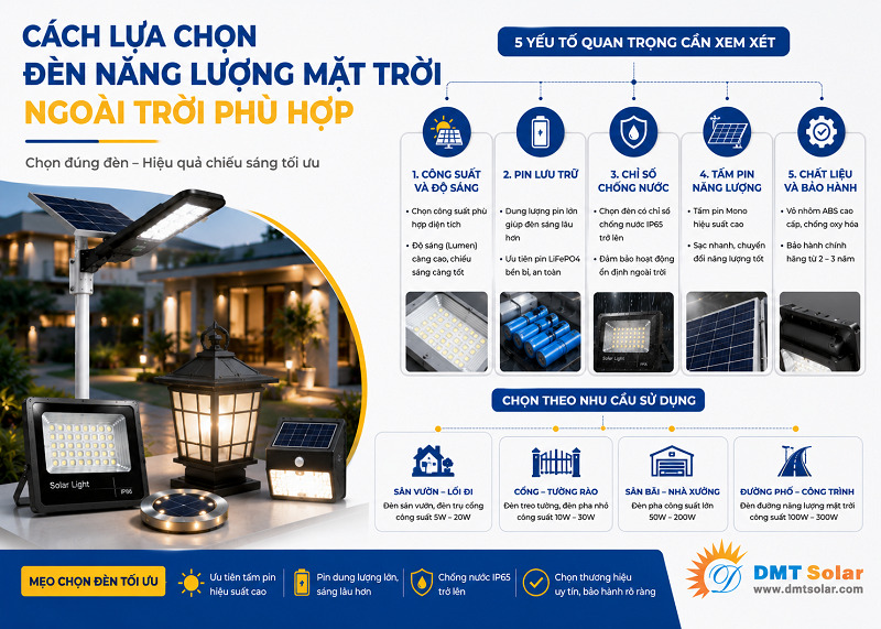 L&agrave;m sao chọn được chiếc đ&egrave;n ngo&agrave;i trời năng lượng mặt trời thực sự ph&ugrave; hợp với nhu cầu v&agrave; ng&acirc;n s&aacute;ch của bạn?