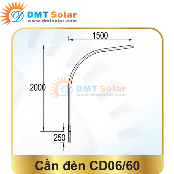 Thông số Cần đèn đơn năng lượng mặt trời CD06-60