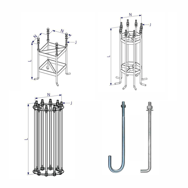 Sản xuất Bulong móng trụ đèn chiếu sáng | M16, M20, M22, M24, M30