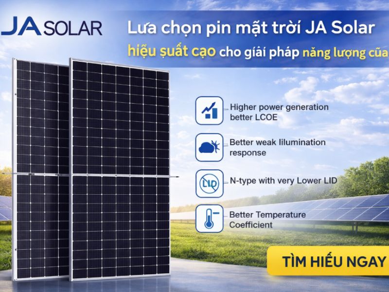 Mua pin JA Solar ch&iacute;nh h&atilde;ng, chất lượng tại DMT Solar
