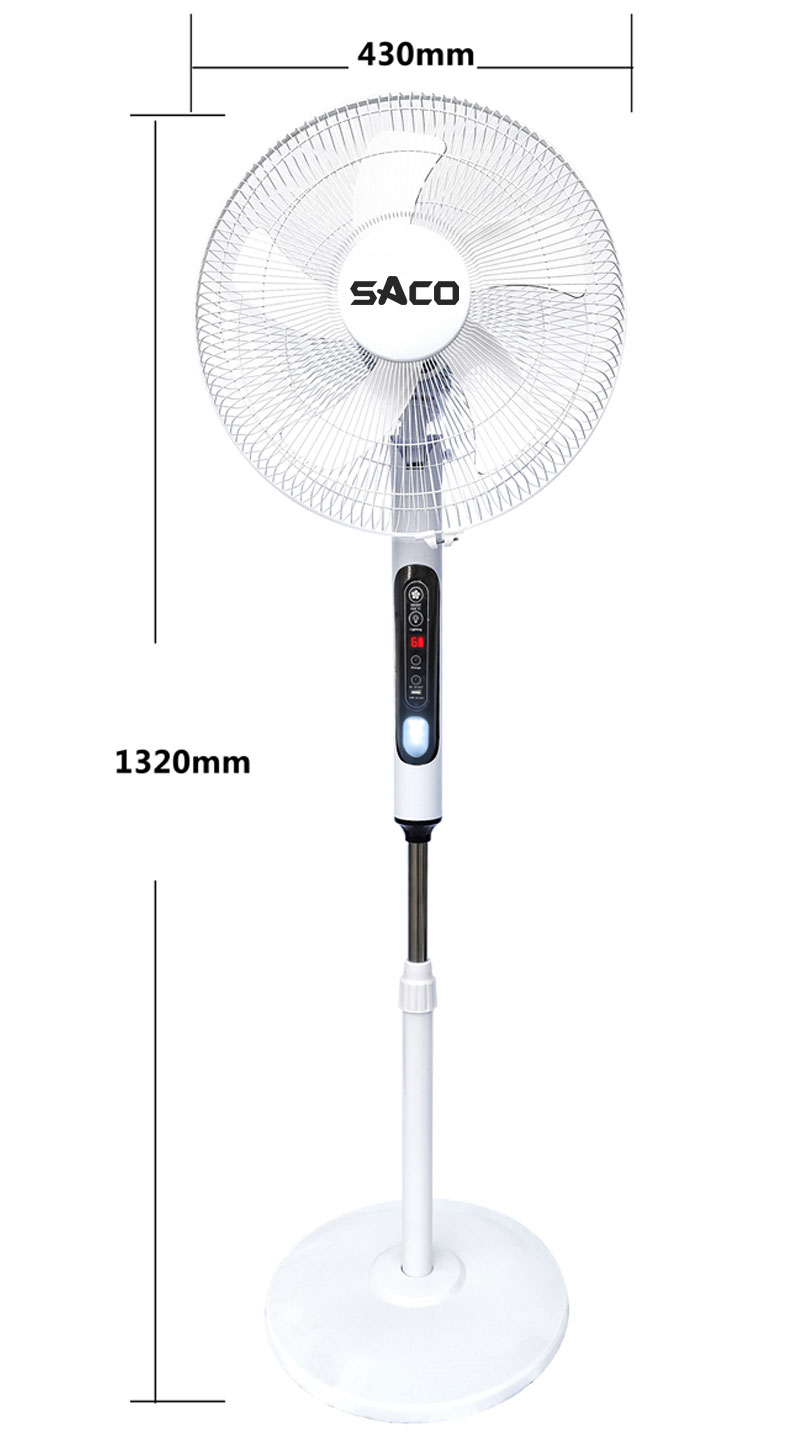 Kích thước quạt tích điện năng lượng mặt trời saco QS-SA006