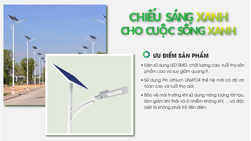 ưu điểm Đèn đường LED năng lượng mặt trời Rạng Đông CSD01.SL 30W
