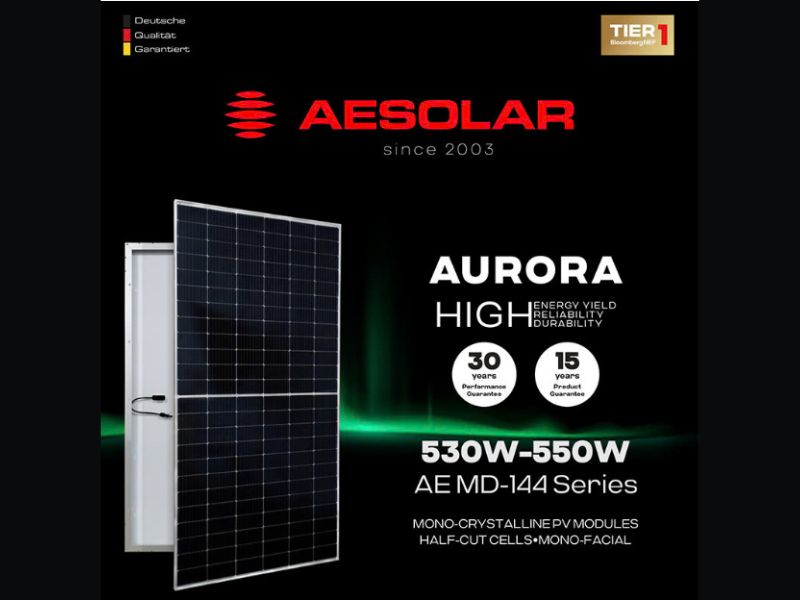 Ưu điểm K&iacute;ch Thước Tấm Pin Năng Lượng Mặt Trời 550w AE Solar 