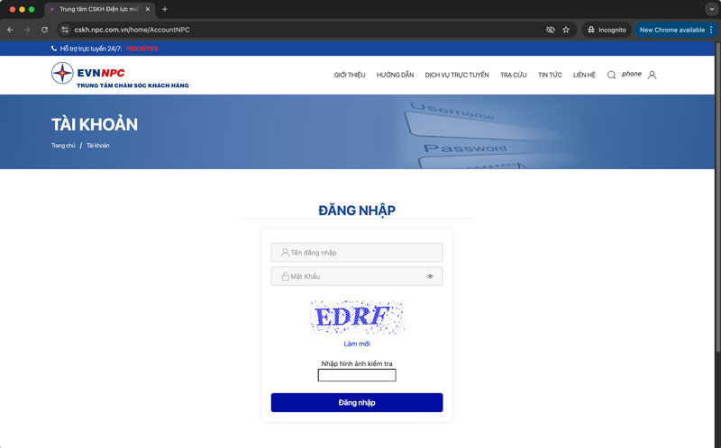 Đăng nhập theo c&aacute;ch lấy h&oacute;a đơn điện tử điện lực