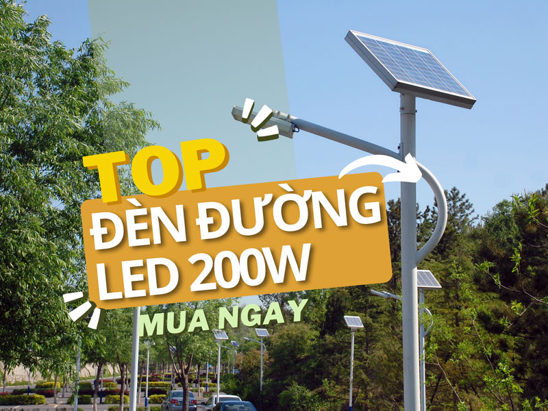 Đèn đường led 200w năng lượng mặt trời
