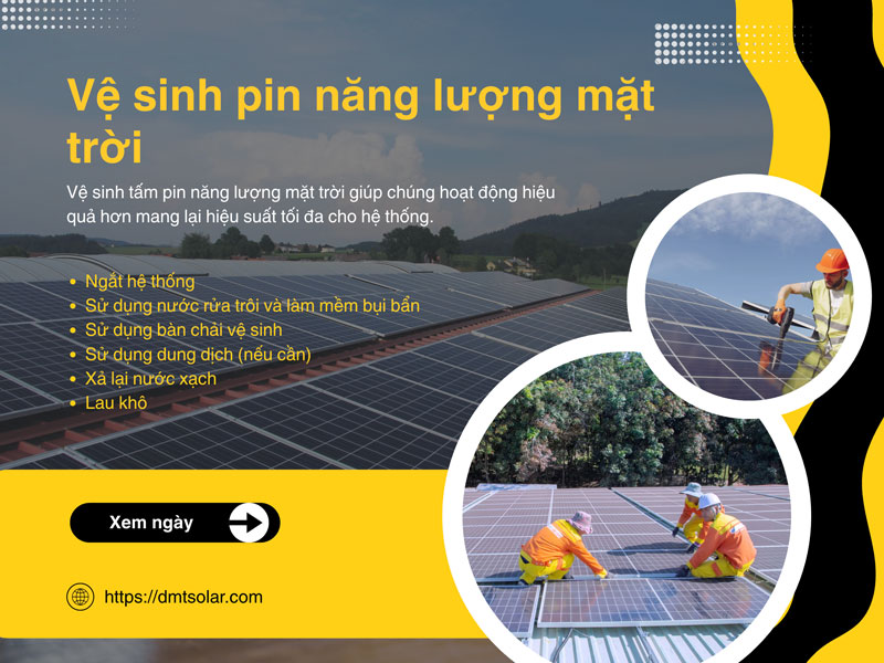Các bước vế sinh tấm pin năng lượng mặt trời