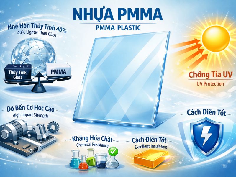 Tính nổi bật của vật liệu PMMA