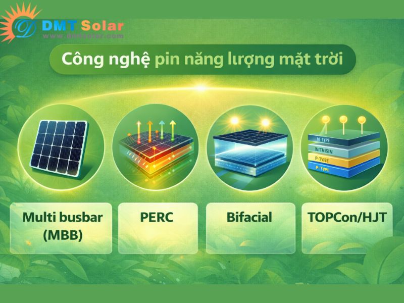 Công nghệ pin ảnh hưởng giá pin năng lượng mặt trời 1000w