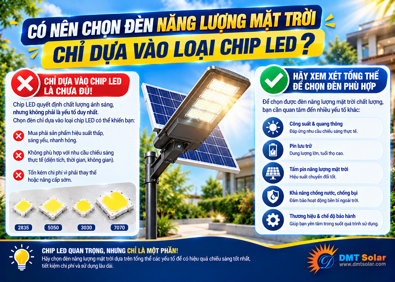 Bạn n&ecirc;n đ&aacute;nh gi&aacute; tổng thể nhiều yếu tố khi chọn mua đ&egrave;n năng lượng mặt trời