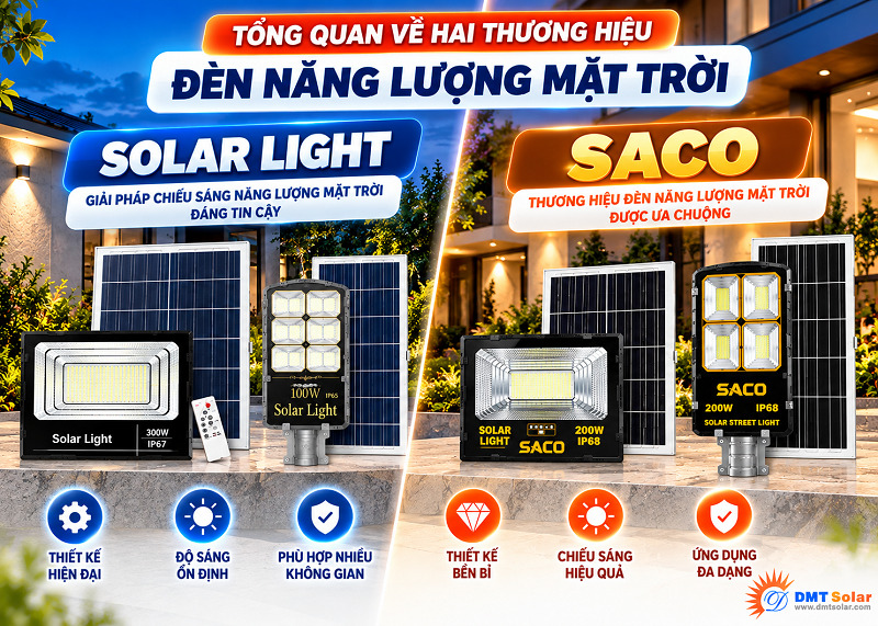 Tổng quan về hai thương hiệu đ&egrave;n năng lượng mặt trời