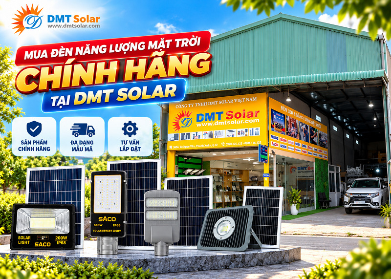 Mua đ&egrave;n năng lượng mặt trời ch&iacute;nh h&atilde;ng tại DMT Solar