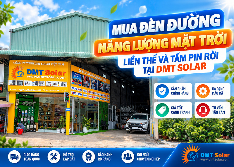 Mua đ&egrave;n đường năng lượng mặt trời liền thể v&agrave; tấm pin rời tại DMT Solar