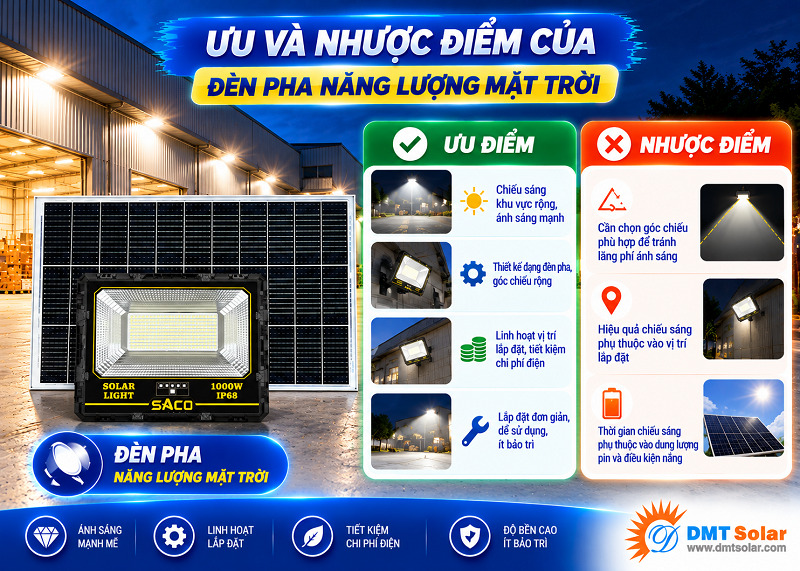 Đ&egrave;n pha năng lượng mặt trời c&oacute; g&oacute;c chiếu s&aacute;ng rộng