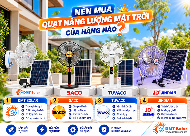 Bạn n&ecirc;n c&acirc;n nhắc mua quạt năng lượng mặt trời từ thương hiệu Saco