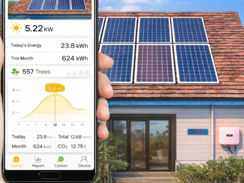 Sử dụng pin mặt trời bằng c&aacute;ch gi&aacute;m s&aacute;t lượng sản lượng m&agrave; tấm pin sản xuất