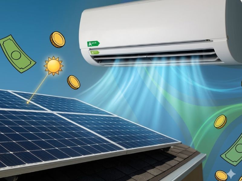 Pin năng lượng mặt trời d&ugrave;ng cho m&aacute;y lạnh gi&uacute;p tăng gi&aacute; trị ng&ocirc;i nh&agrave;